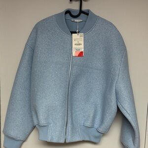 Zara Sky Blue Bomber Jacket